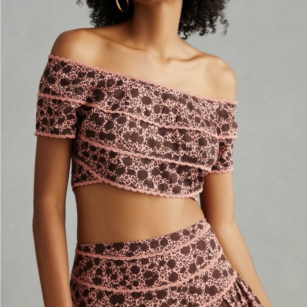 NWT By Anthropologie Off Shoulder Cropped Top
